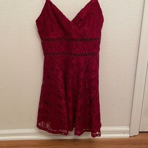 Maroon lace cocktail dress